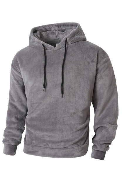 Herren Fleece Hoodie Sportlich Verstellbar Kuschelig Grey