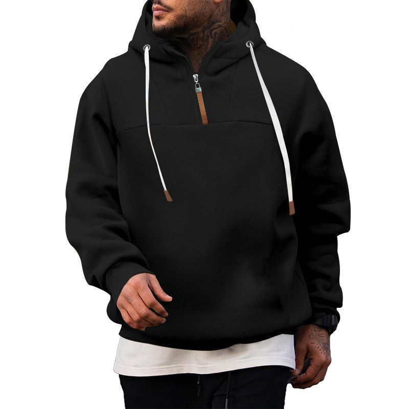 Herren Kapuzenpullover Modern mit Reißverschluss und Kängurutaschen