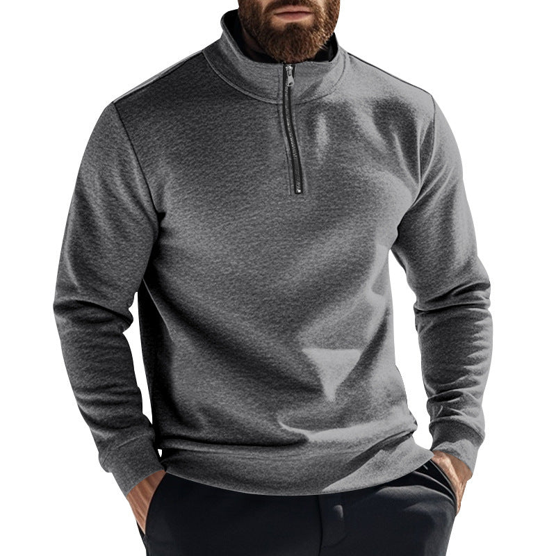 Herren Fleece-Pullover Warm Halbzipper Hochkragen - BerlinGlamour