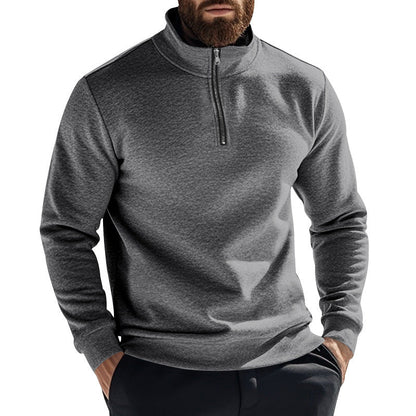 Herren Fleece-Pullover Warm Halbzipper Hochkragen - BerlinGlamour