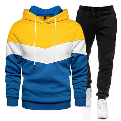 Herren Sportjacke Kapuzenjacke Jogger Style Farbblock