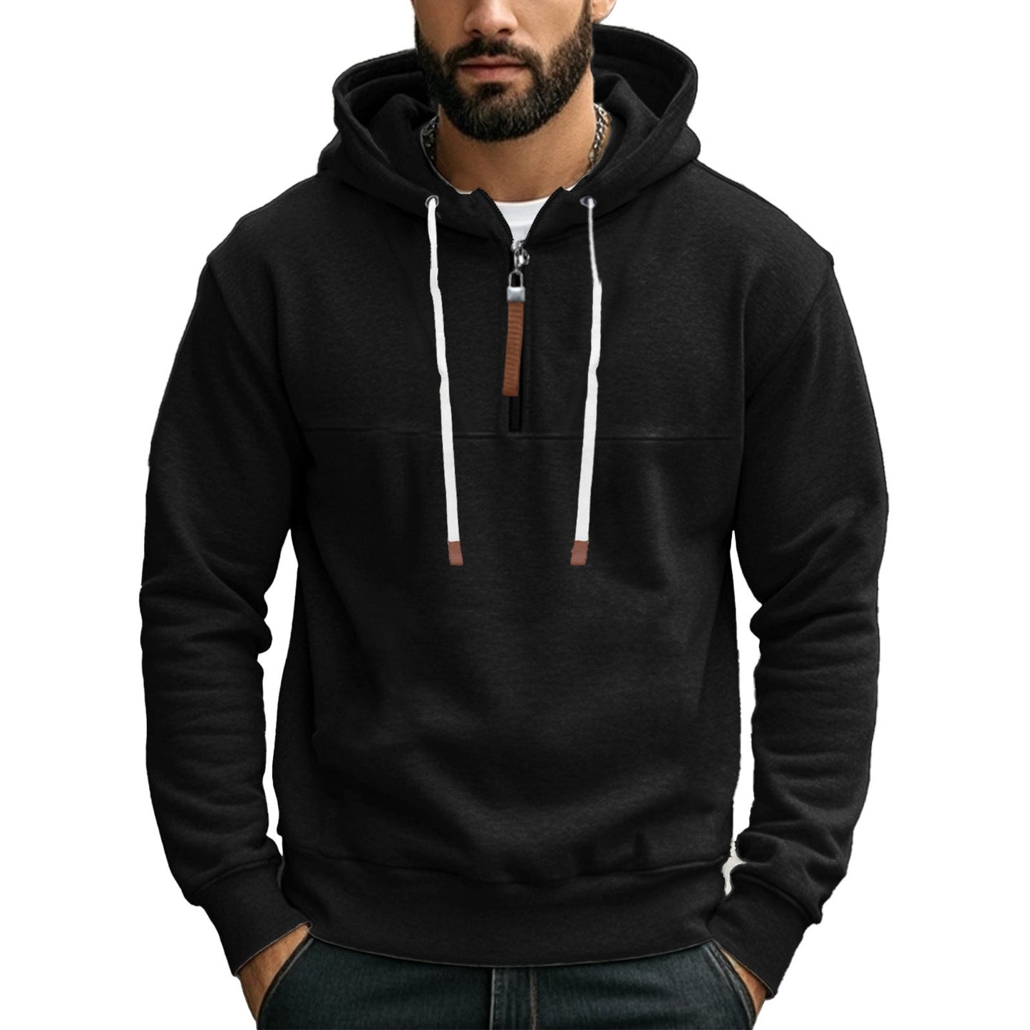 Herren Kapuzenpullover Modern Gemütlich Reißverschluss