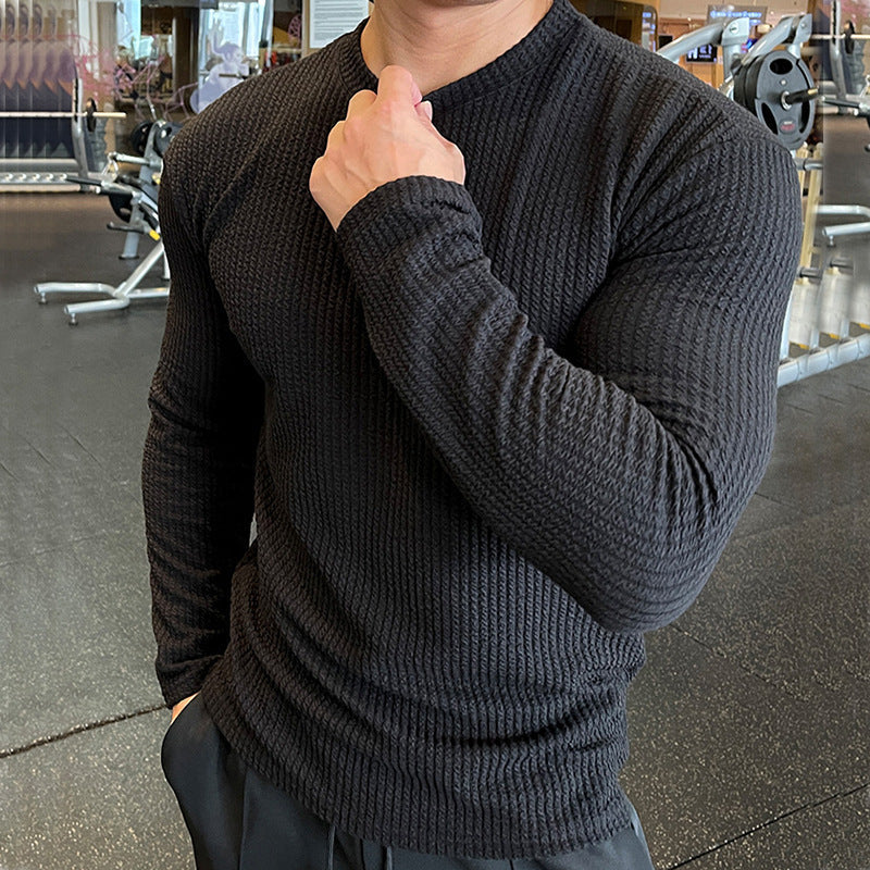 Herren Langarmshirt Strukturiert Modern Urban Style