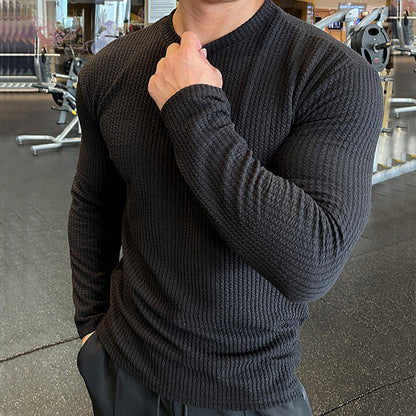 Herren Langarmshirt Strukturiert Modern Urban Style