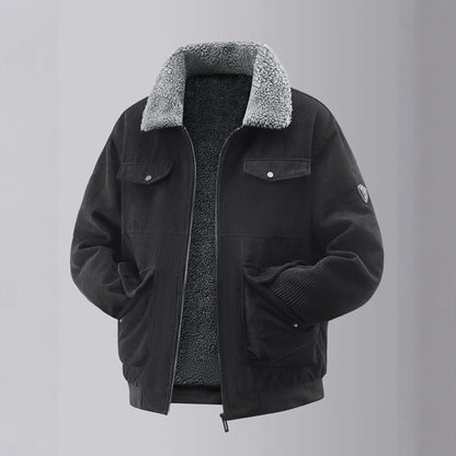 Herren Fleecejacke Teddy Kuscheljacke Warm mit Brusttaschen Elastisch