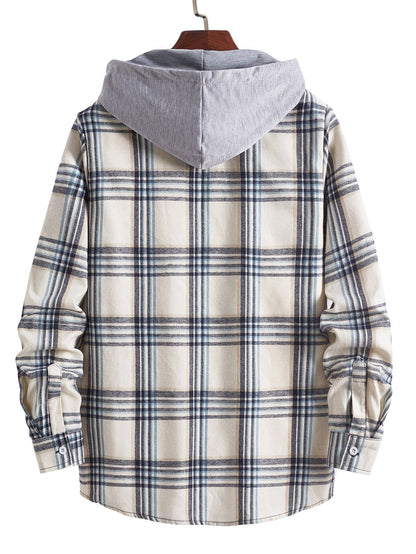 Herren Bluse Kapuze Karo Flanell Übergröße