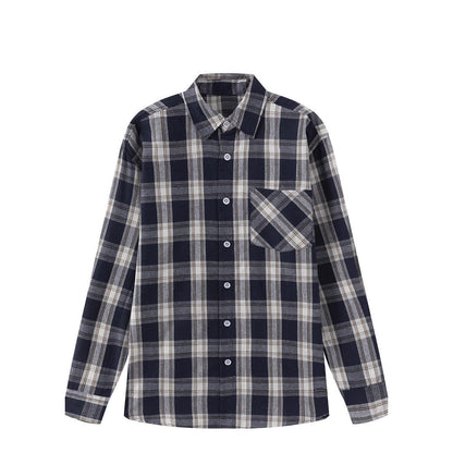 Herren Flanellhemd Karomuster Langarm mit Brusttasche