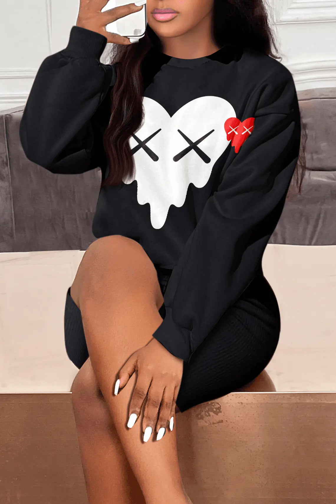 Herren Sweatshirt mit coolem Herz-Design Berlin Style
