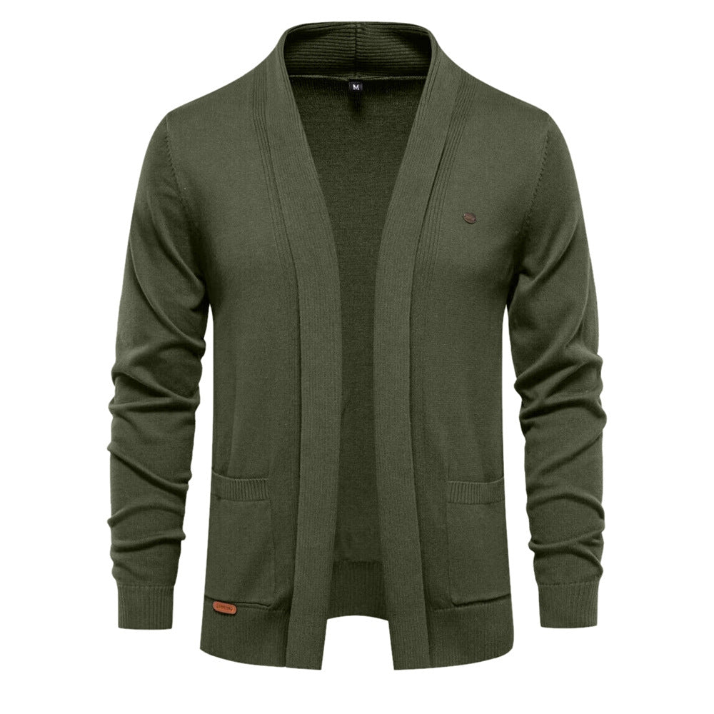 Herren Strickjacke Offener Kragen Praktisch Warm