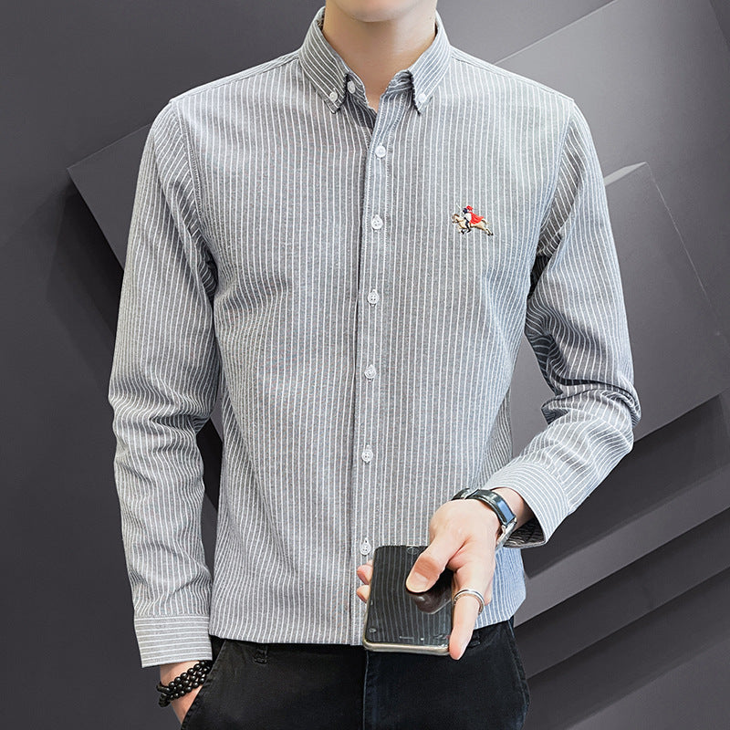 Herren Freizeithemd Kariert Stehkragen Modern Elegance