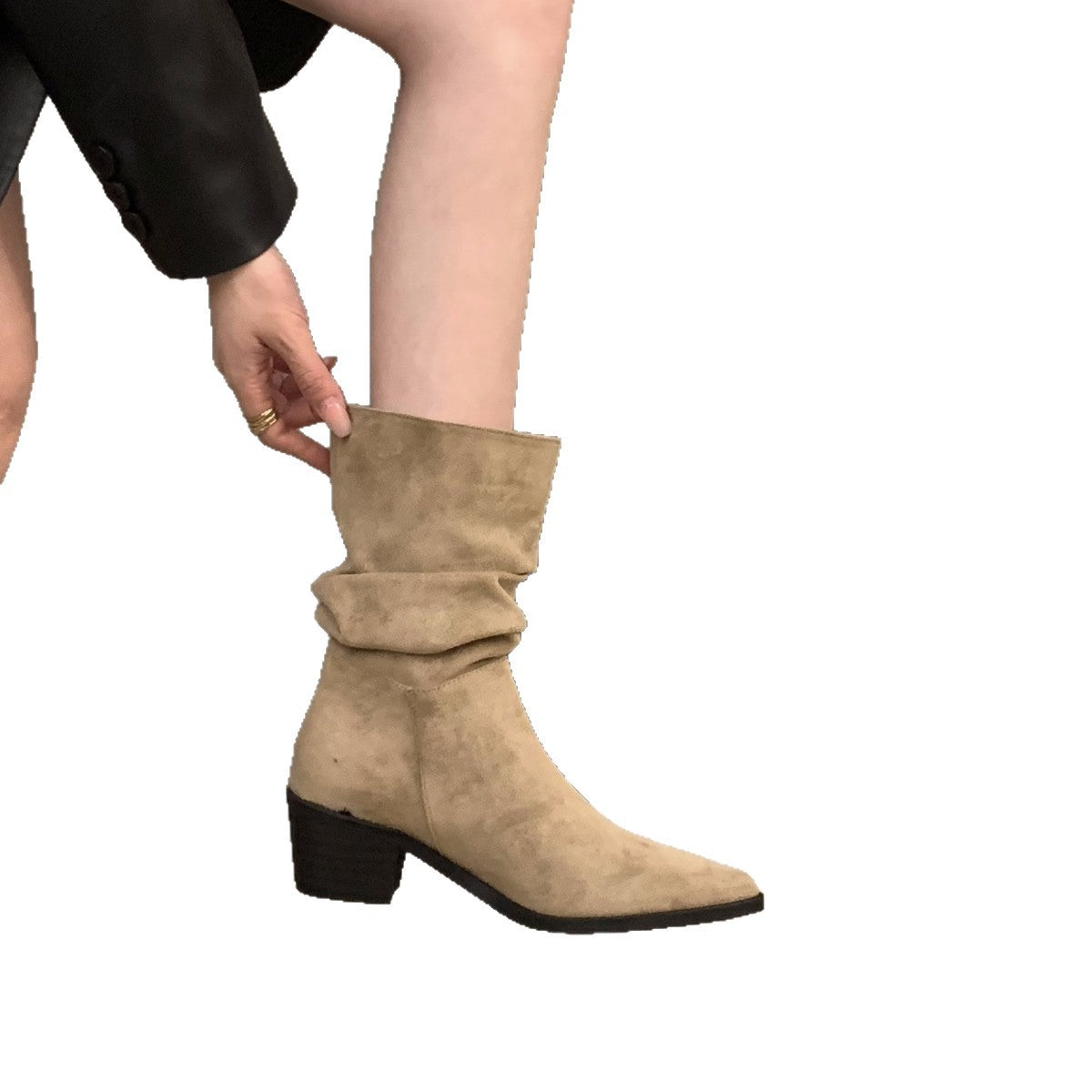 Damen Stiefeletten Spitz Schuhe Gummisohle Schnürsenkel