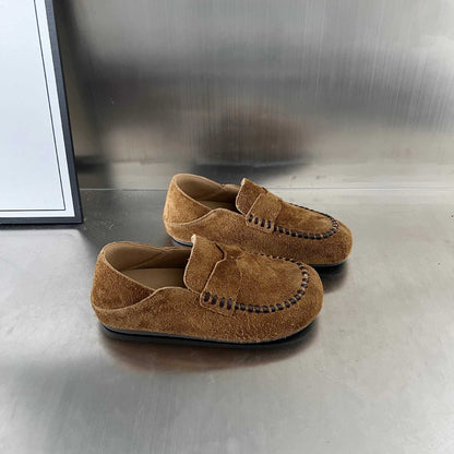 Damen Mokassins Wildleder Schleife Modern