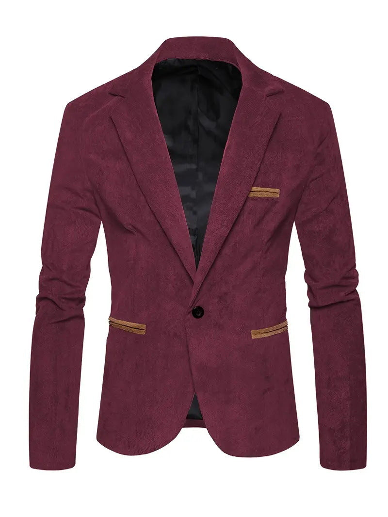 Herren Blazer Wildleder Modisch Strukturiert Schwarz
