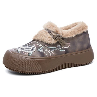 Damen Hausschuhe Florale Weiche Plüschschuhe Warm