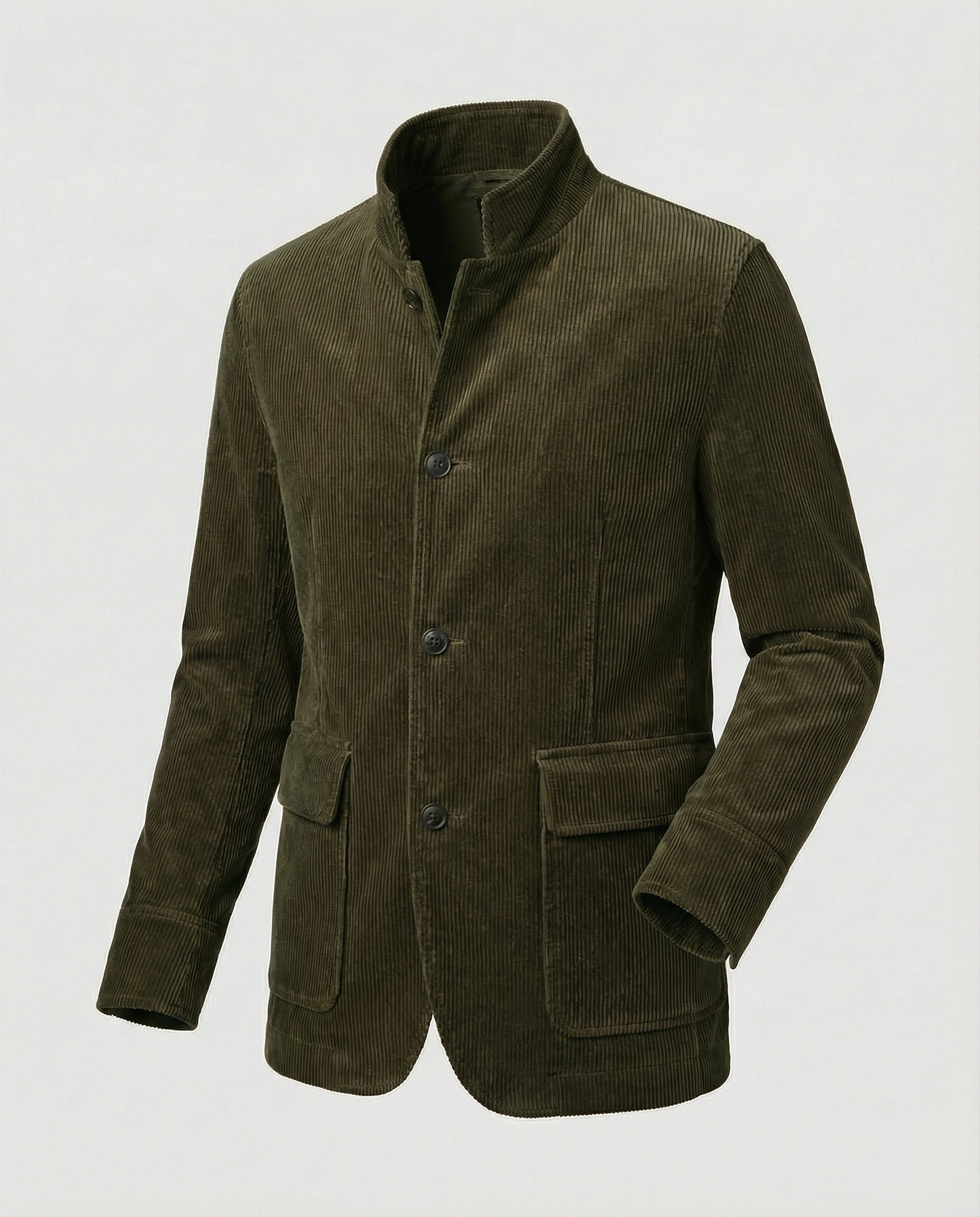 Herren Cordmantel Knöpfe Braun Elegant