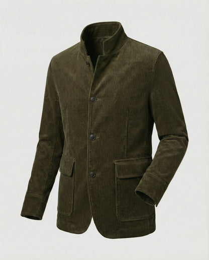 Herren Cordmantel Knöpfe Braun Elegant