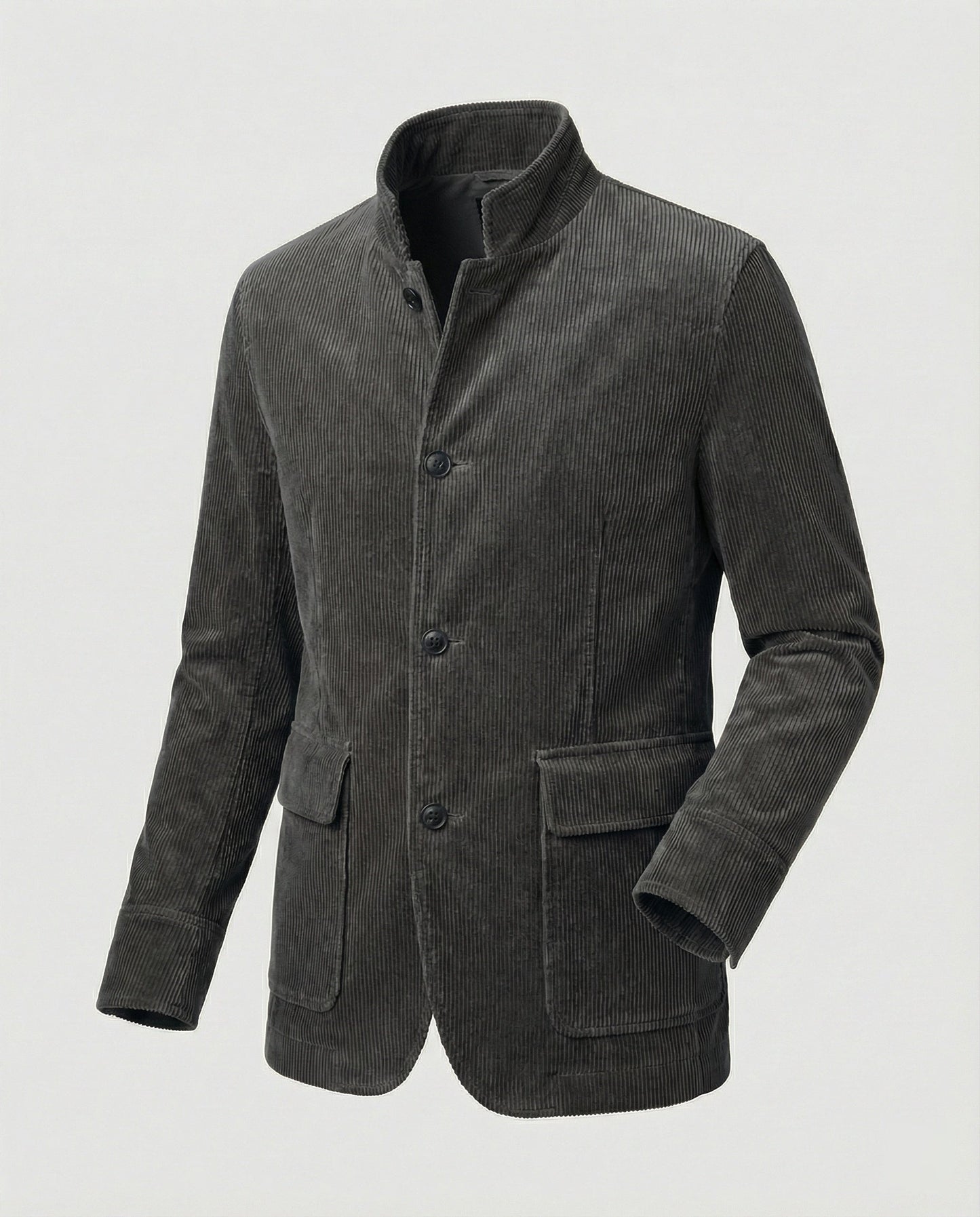 Herren Cordmantel Knöpfe Braun Elegant