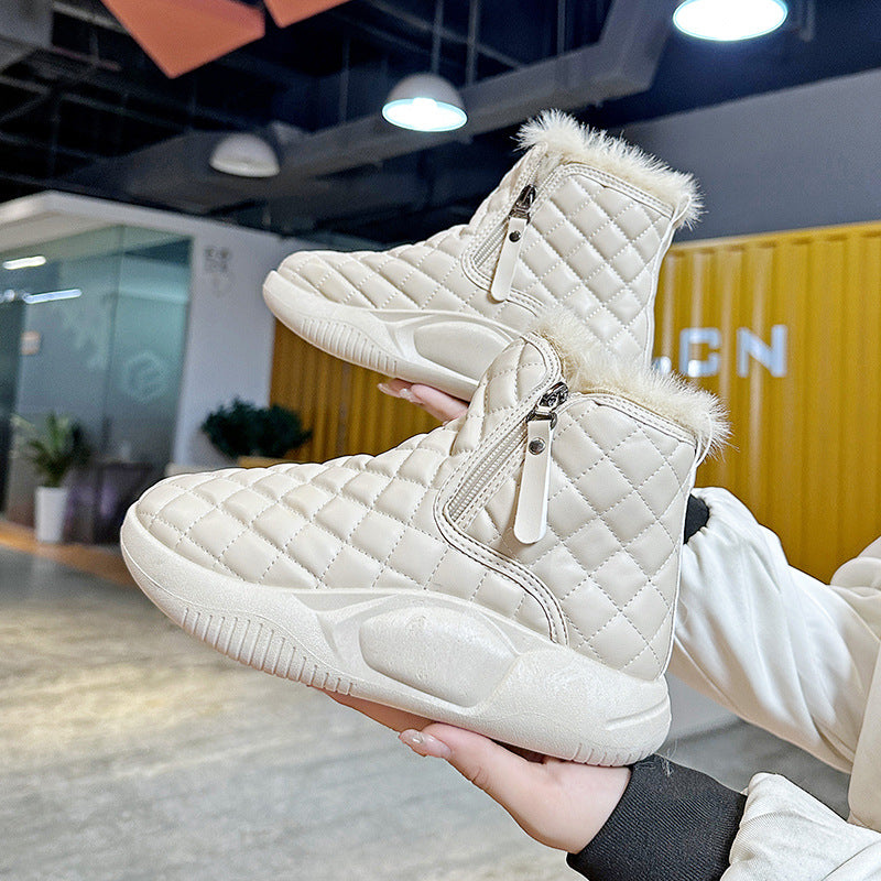 Damen Winterstiefel Warm Isoliert Reißverschluss