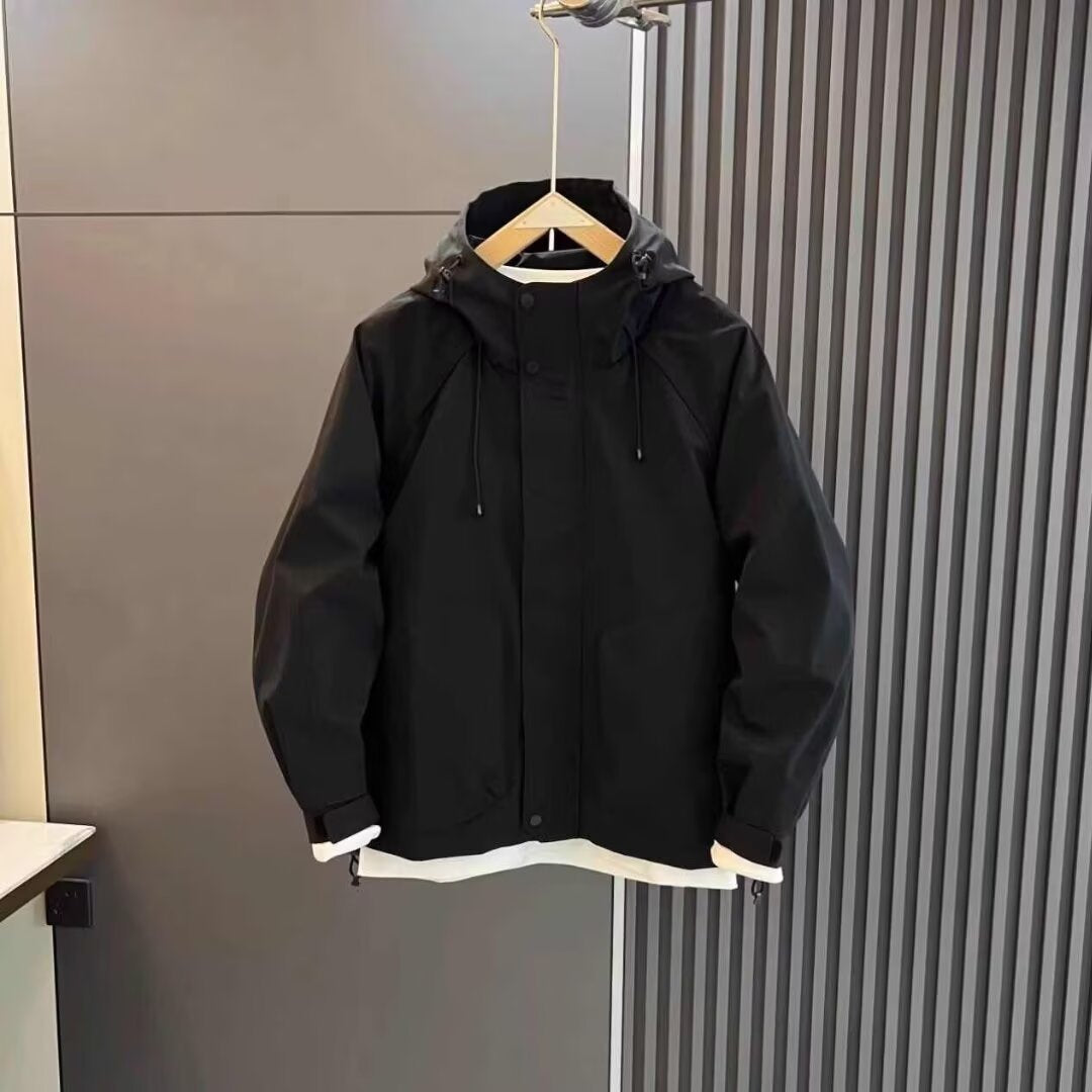 Herren Wetterjacke Verstellbare Kapuze Wasserdicht Outdoor