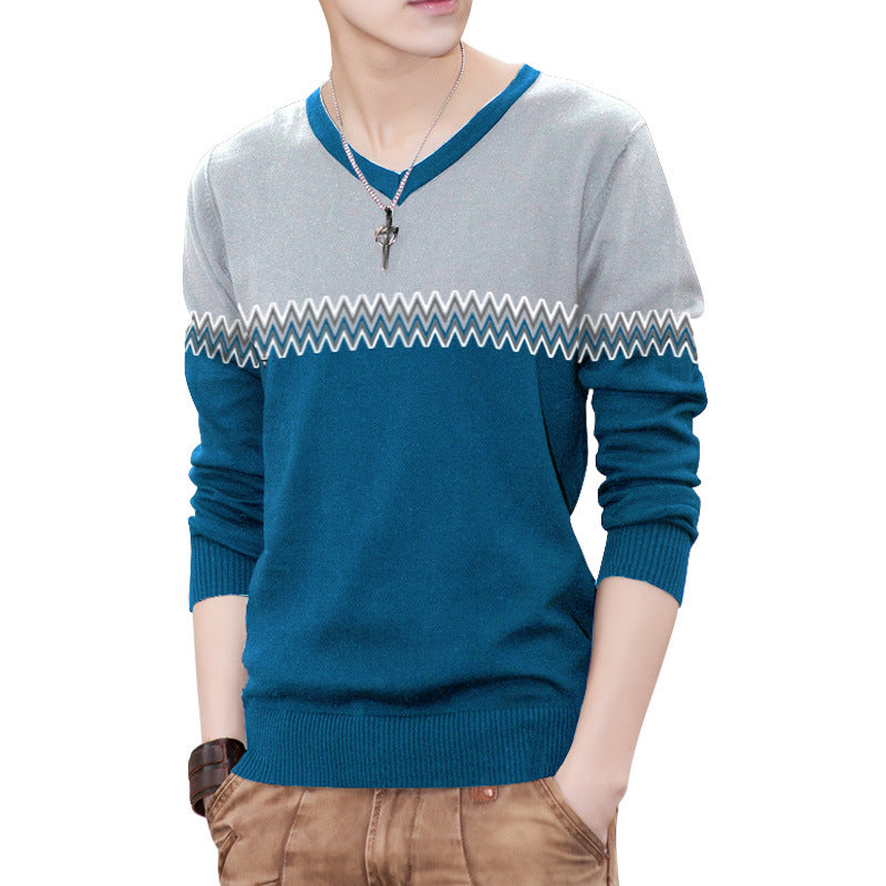 Herren Pullover Modern Zickzack Muster Elegante Style
