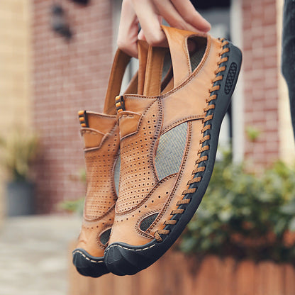 Herren Leder Schuhe Atmungsaktiv Rutschfest Outdoor