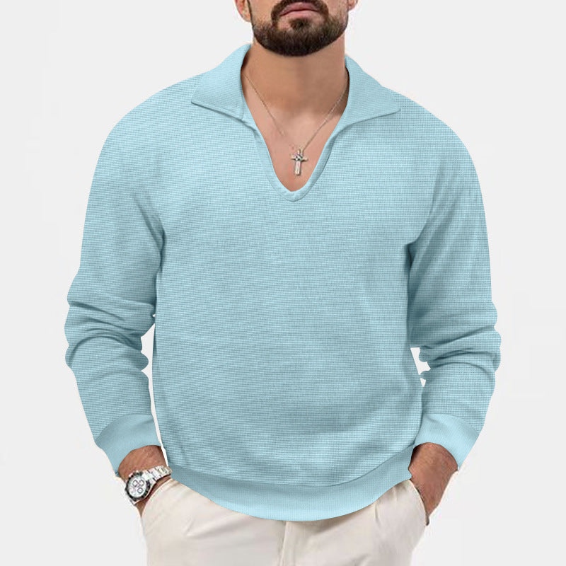 Herren Pullover V-Ausschnitt Lässig Strick Design