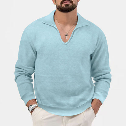 Herren Pullover V-Ausschnitt Lässig Strick Design