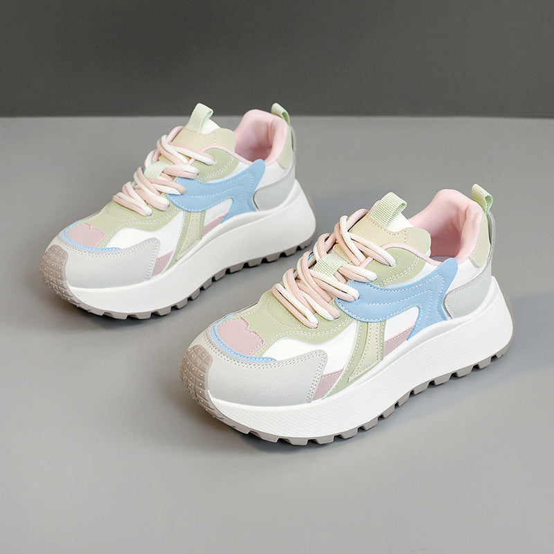 Damen Sneaker Sportlich Plateau Bequem Farbenfroh