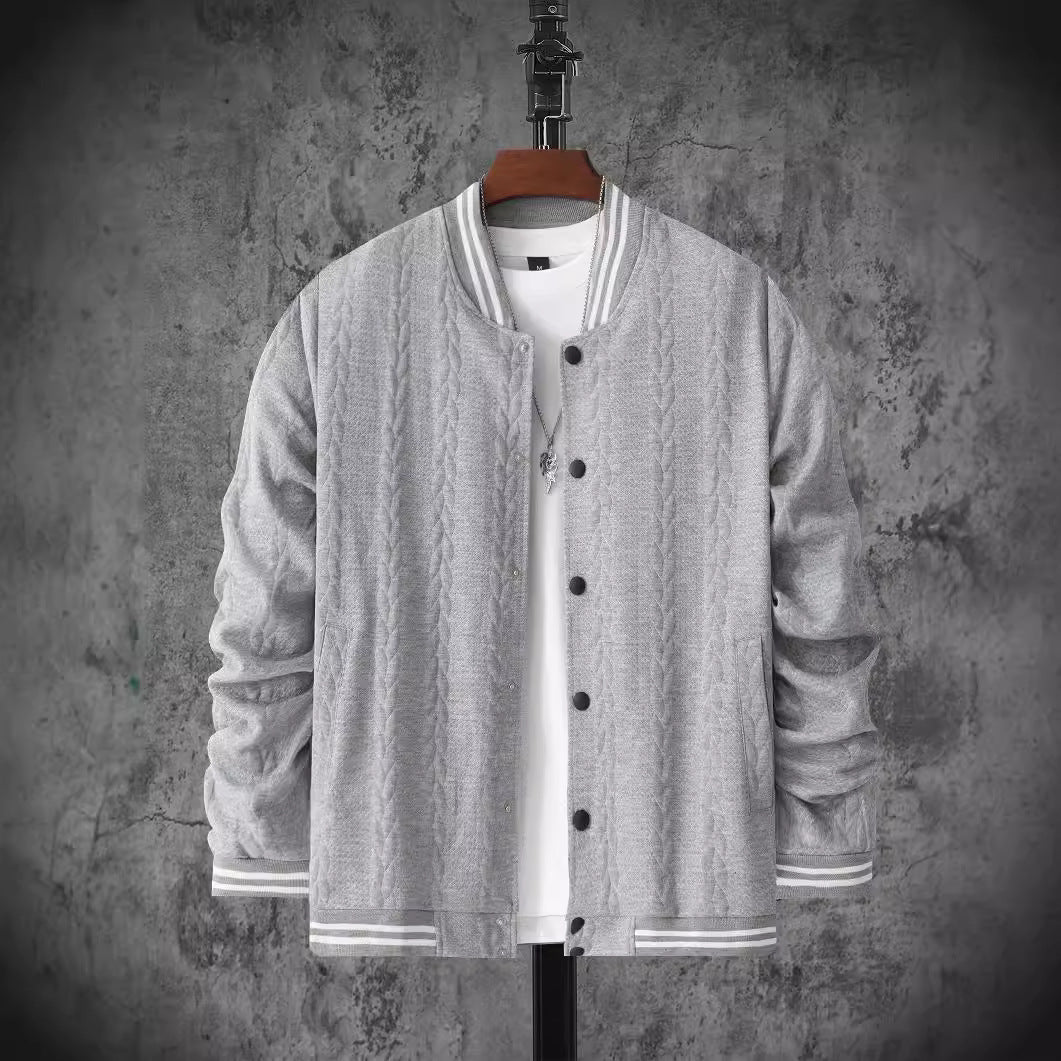Herren Übergangsjacke Sportlich Mit Taschen Streifen
