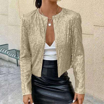 Glitzernde Damen Strickjacke Elegant Frauen
