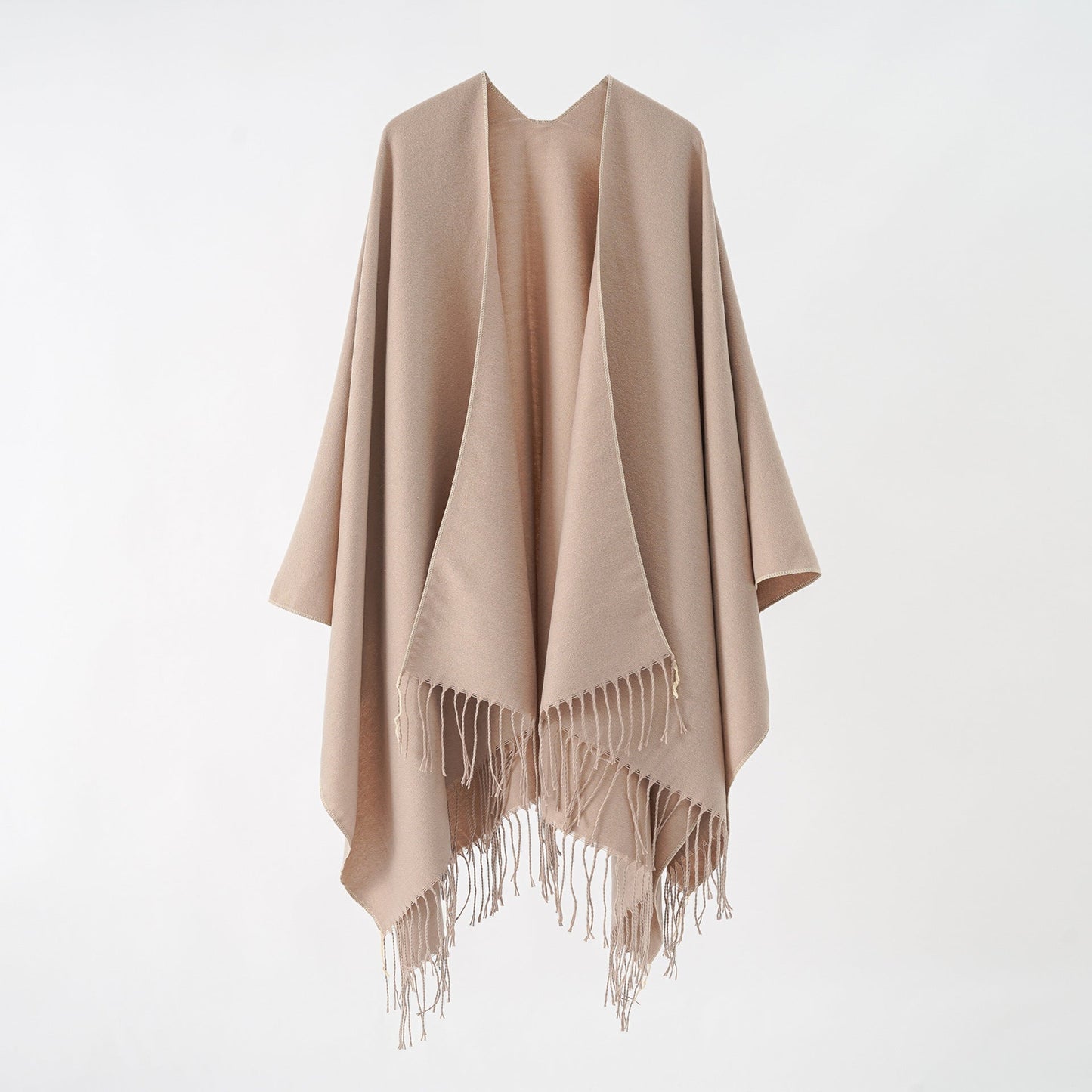 Damen Poncho Weich Fransen Luxus Modern