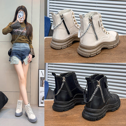 Damen Sneaker High-Top atmungsaktiv mit Reißverschluss