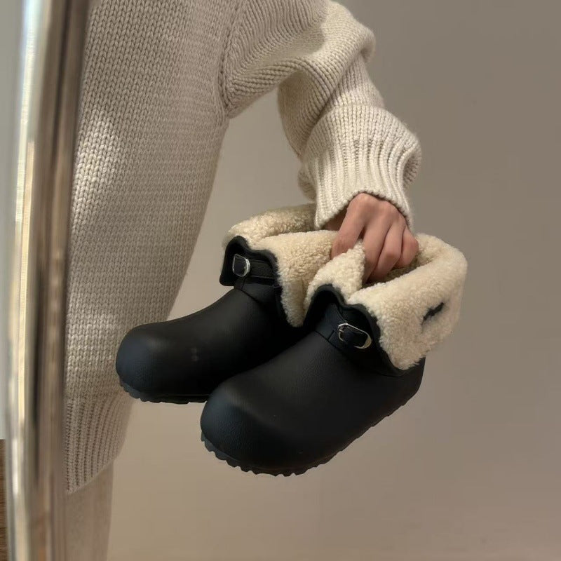 Damen Hausschuh-Stiefel Warm Flauschig mit Weichem Innenfutter