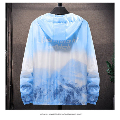 Wasserfeste Herrenjacke Leicht Reflektierend Kapuze Einstellbar