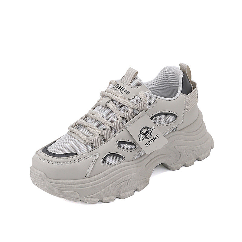 Damen Sneaker Sportlich Chunky Rutschfest Weiße