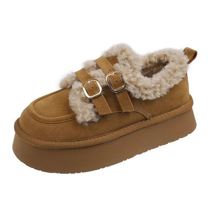 Damen Sneaker Platformschuhe Bequem mit Flausch Innenleben