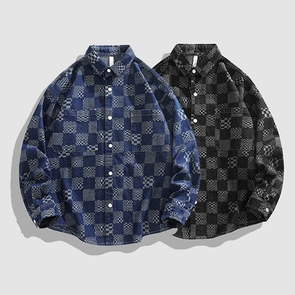 Herren Karohemdjacke Mit Brusttaschen Übergröße