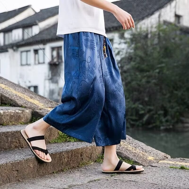 Ein Online-Shop für Herrenluftige Haremshose mit elegantem Muster und elastischem Bund Berlin-Glamour.