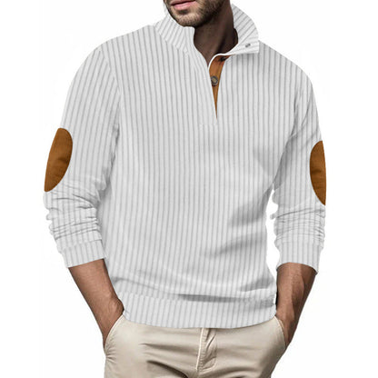 Herren Pullover Strukturiert Kontrast Patches Modern