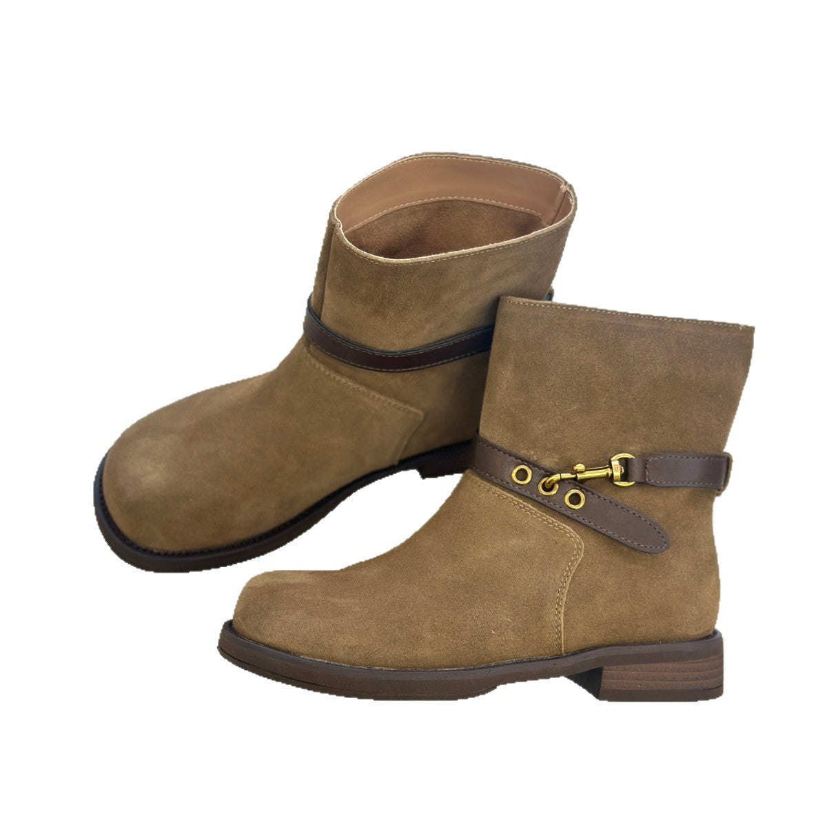 Damen Chelsea Boots Lederoberfläche Modisch Schnalle Hochwertig