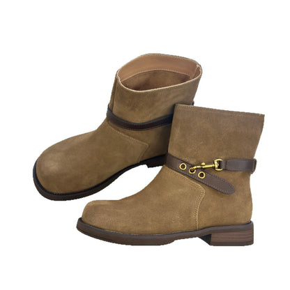 Damen Chelsea Boots Lederoberfläche Modisch Schnalle Hochwertig