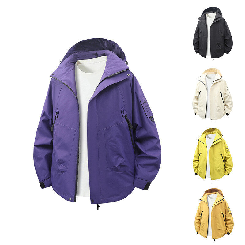 Wasserabweisende Outdoor-Jacke Herren Funktionsjacke Verstellbar