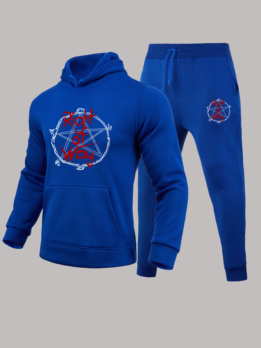 Herren Sportset Kapuzenpullover Jogginghose Graffiti Druck
