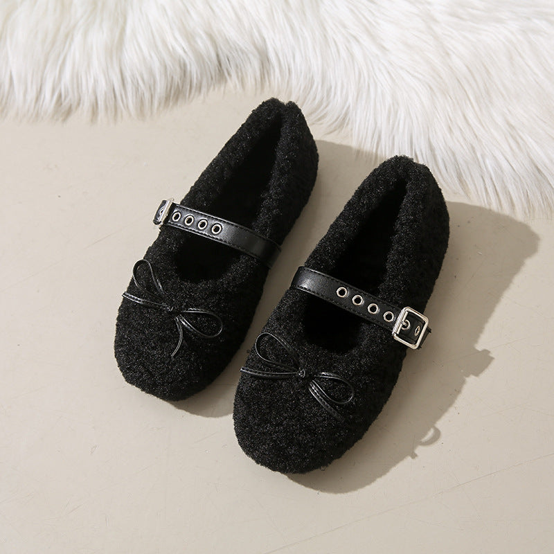 Damen Ballerinas Weich Bequem mit verstellbarem Riemen