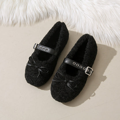 Damen Ballerinas Weich Bequem mit verstellbarem Riemen