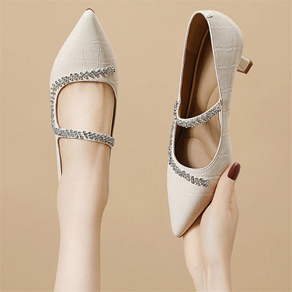 Damen Pumps Slingback Elegant mit Glitzersteinen
