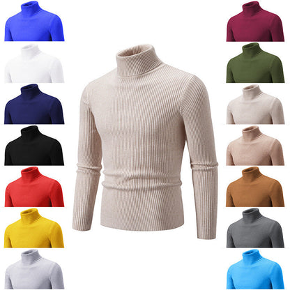 Herren Pullover Rollkragen Modern Feinripp Design - BerlinGlamour