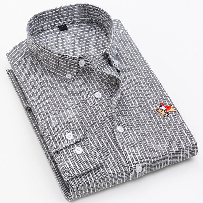 Elegantes Langarmhemd Herren mit feinen Streifen Modern