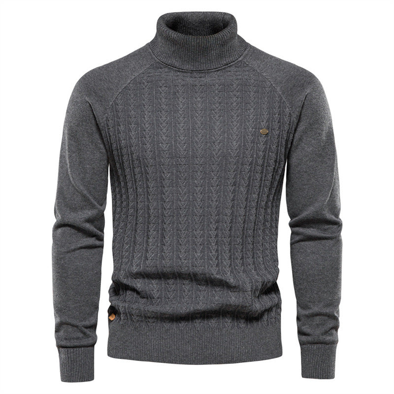 Herren Strickpullover mit modischem Stehkragen und strukturiertem Design BerlinGlamour, der perfekte Begleiter für jeden urbanen Abenteuer, wird dein neuer Titel sein: St