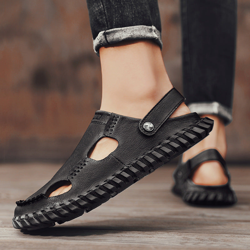 Damen Leder-Sandalen atmungsaktiv Rutschfest Sommer